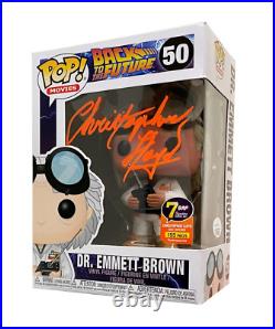 (1) Autographed Dr. Emmett Brown Funko Pop! #50 with PopShield Armor