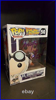 CHRISTOPHER LLOYD signed BACK TO THE FUTURE #50 Dr. Brown Funko Pop! Figure