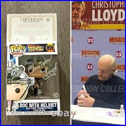 Doc Brown Funko POP SIGNED BY CHRISTOPHER LLOYD Back to the Future withCOA & PIC