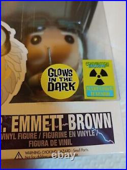 Dr. Emmett Brown (Glow) Funko Pop With PopShield Pop Protector