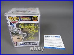Funko Pop 959 Doc With Helmet Signed by Christopher Lloyd withCOA
