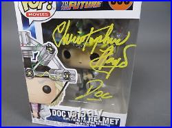 Funko Pop 959 Doc With Helmet Signed by Christopher Lloyd withCOA