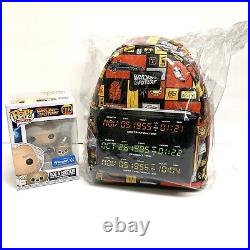 Lot Funko Pop Back To The Future Backpack With #972 Doc Brown And Einstien New