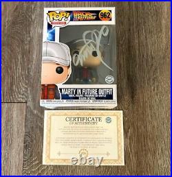 Marty McFly Funko POP SIGNED BY MICHAEL J FOX Back to the Future withCOA & PICTURE