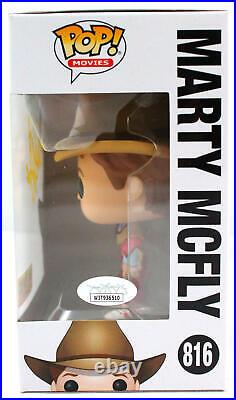 Michael J. Fox Autographed Marty McFly Funko Pop Figurine #816- JSA W Yellow