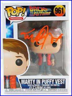 Michael J. Fox Autographed Marty in Puffy Vest Funko Pop Figurine #961- JSA W