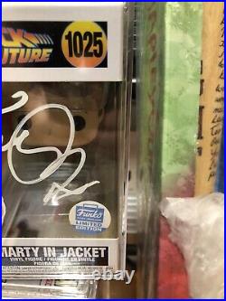 Michael J Fox PSA Slabbed Certified Signed Funko Pop Limited Marty In Jacket