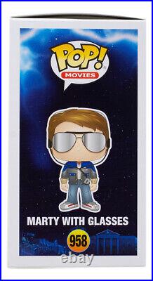 Michael J. Fox Signed Back To The Future Marty With Glasses Funko Pop #958 BAS