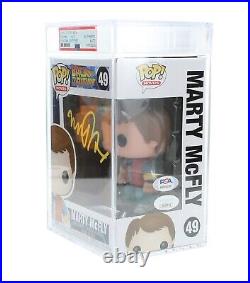 Michael J. Fox Signed Back to the Future Funko Pop #49 Marty McFly PSA Slabbed
