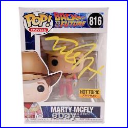 Michael J. Fox Signed Funko POP Back to the Future Marty 816 Autographed JSA COA