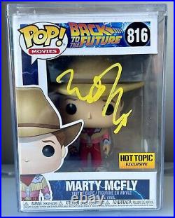 Michael J. Fox Signed Funko POP! Back to the Future Marty McFly Cowboy #816 JSA