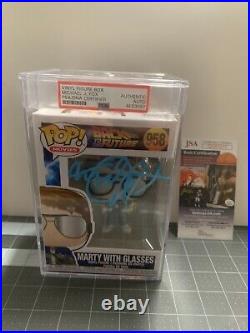 Michael J Fox Signed Funko Pop PSA Slabbed Certified #958 Marty with Glasses