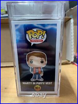 Michael J Fox Signed Funko Pop PSA Slabbed Certified #961 Marty In Puffy Vest B