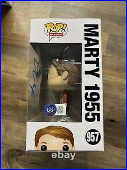 Michael J Fox Signed Marty Back To The Future Pop Funko 957 Autograph Beckett