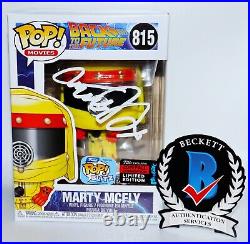 Michael J Fox Signed Marty Nuclear Suit Back To The Future 815 Funko POP Beckett