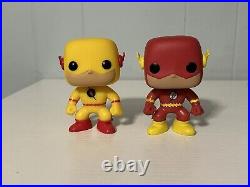 Vaulted Funko Pop! Reverse Flash 39 & Funko Pop! The Flash 10 With Soft Protectors
